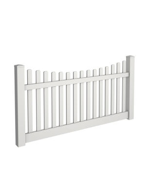 4' Tall Scalloped Picket Fence w/ 7/8