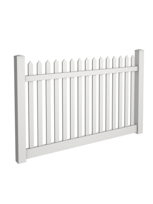 5' Tall Straight Picket Fence 