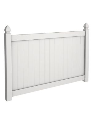5' Tall Solid Vinyl Privacy Fence with Heavy Duty Rails