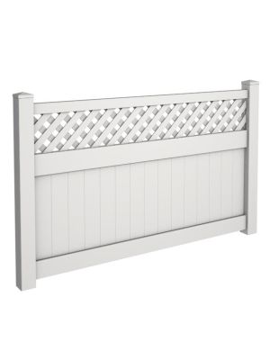 5' Tall Solid Privacy Fence with Lattice Top