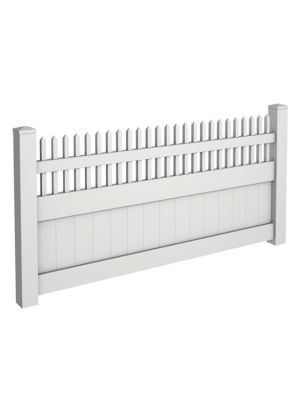 4' Tall Solid Privacy Fence with Straight Picket Top