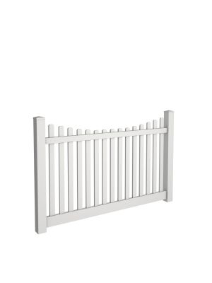 5' Tall Scalloped Picket Fence w/ 7/8